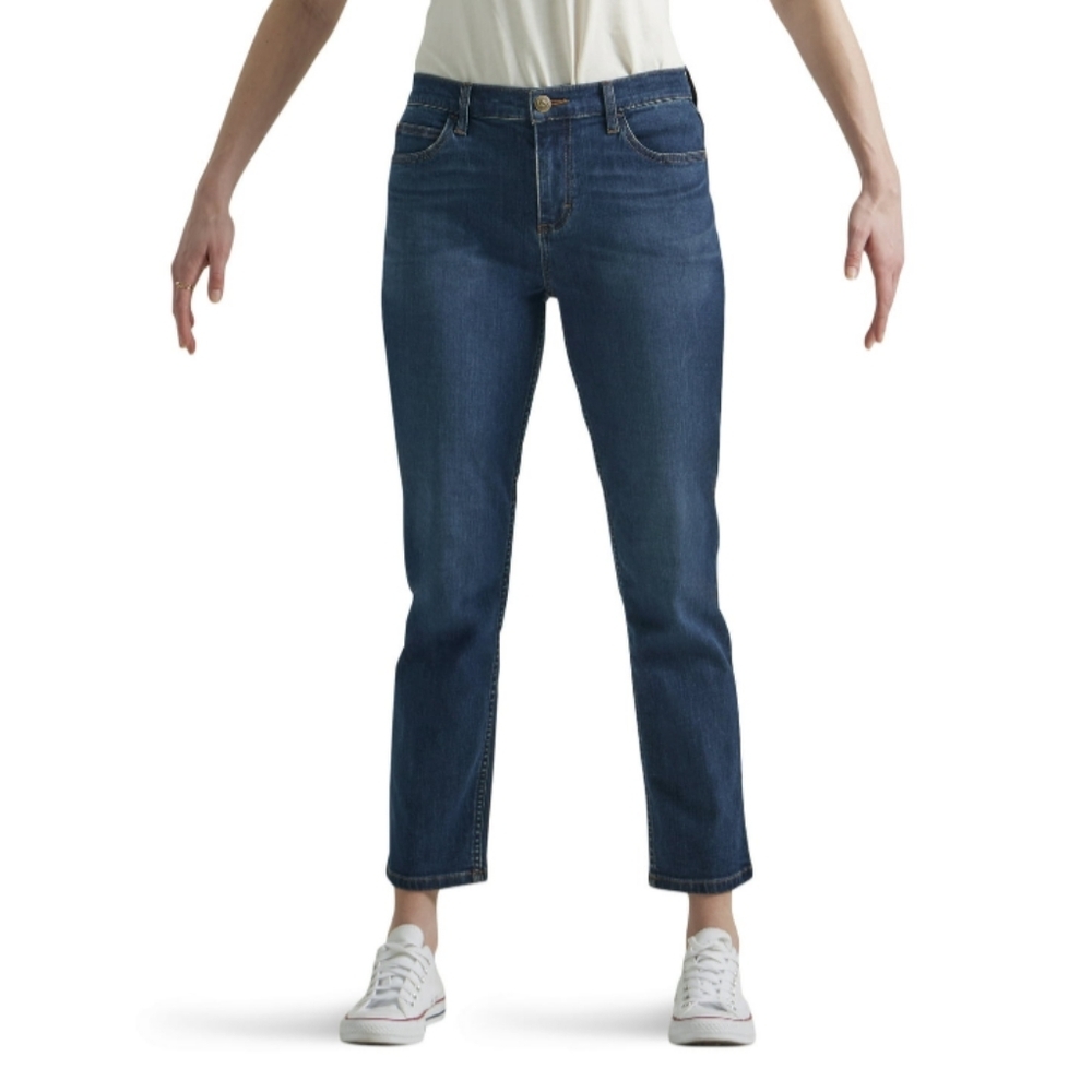 Lee Women's Size 8 M Heritage High Rise Slim Straight Jean Blurred Nights NWT